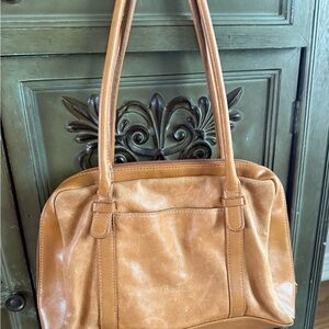 Aurielle Tan Leather Satchel